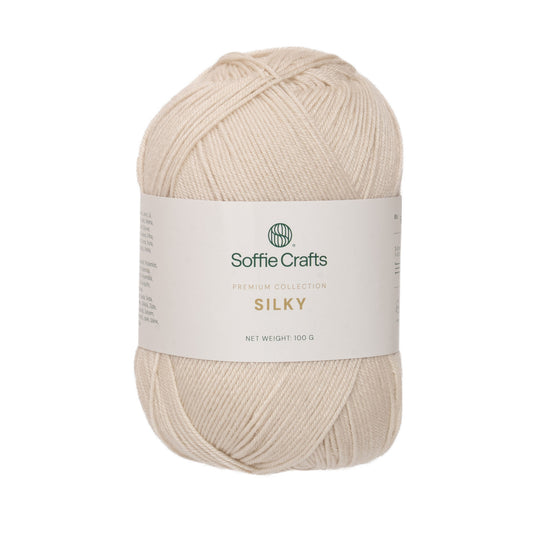 SILKY Soffie Crafts Premium Collection 100g #00005 "Lina krāsa" 4-diegu zeķu dzija