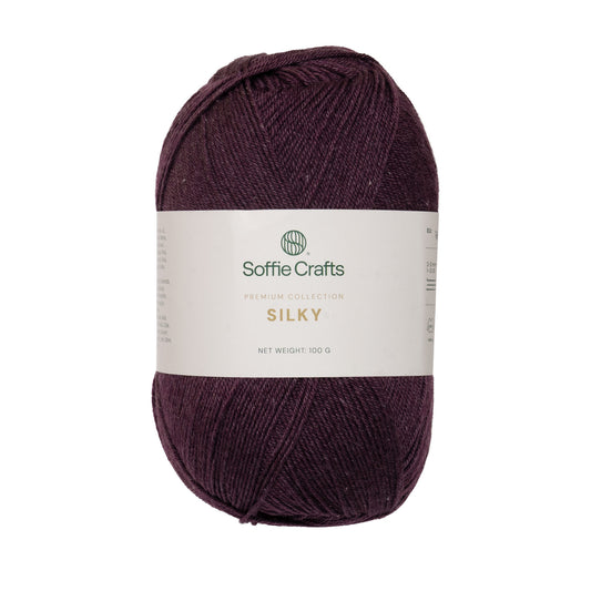 SILKY Soffie Crafts Premium Collection 100g #00045 "Violets" 4-diegu zeķu dzija