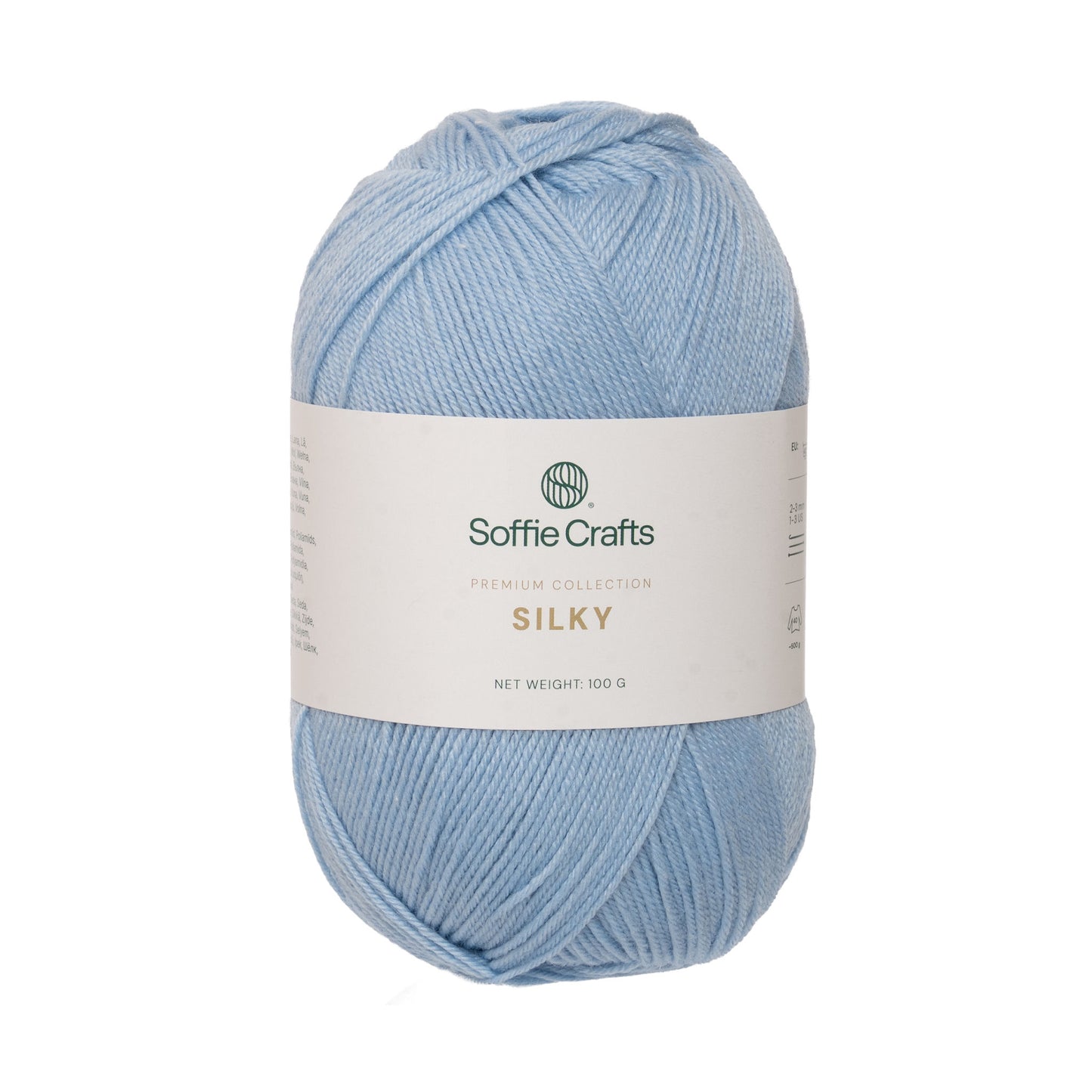 SILKY Soffie Crafts Premium Collection 100g #00052 "Debesu zils" 4-diegu zeķu dzija