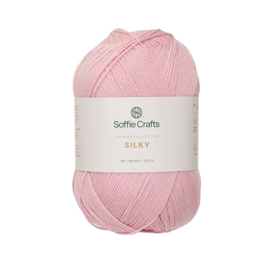 SILKY Soffie Crafts Premium Collection 100g #00081 "Maigi rozā" 4-diegu zeķu dzija