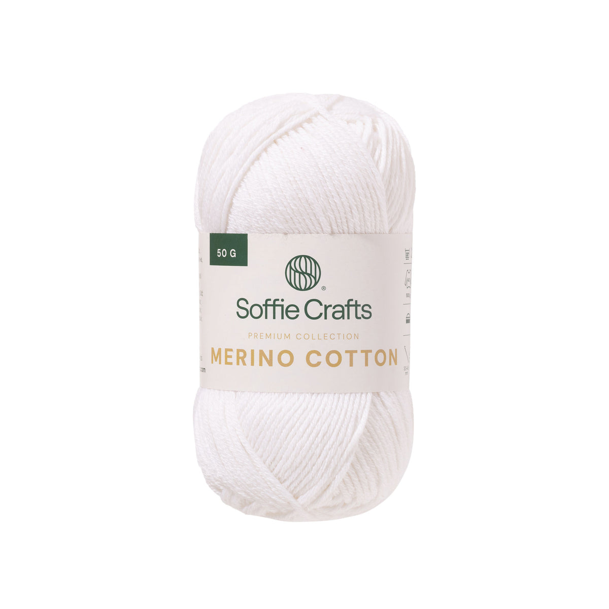 Merino Cotton /Soffie Crafts Premium Collection/ 50g #00101 "Balts"