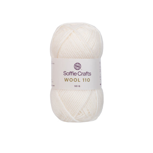 Wool 110 /Soffie Crafts/ 50g #010 "Naturāli balts"