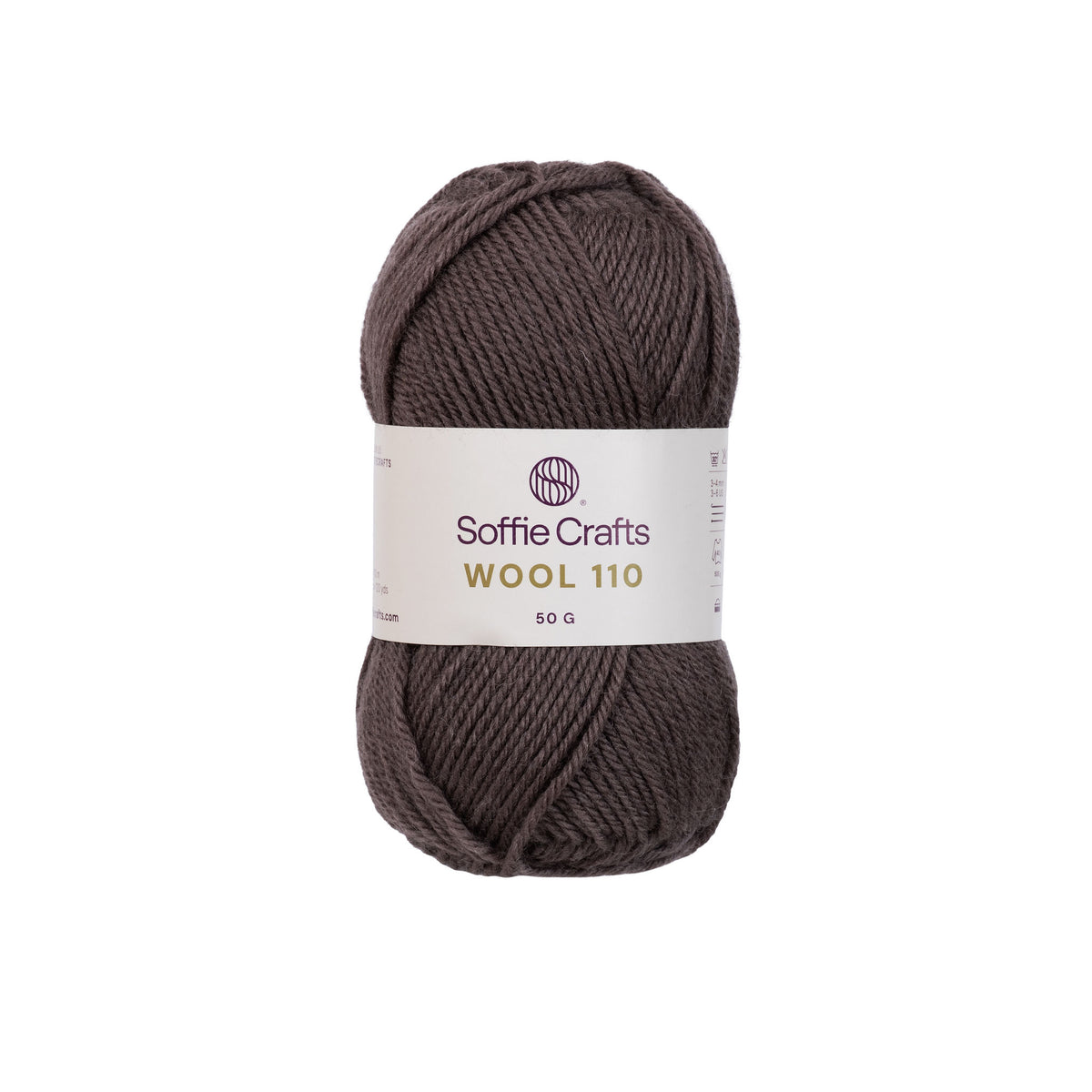 Wool 110 /Soffie Crafts/ 50g #012 "Brūns"