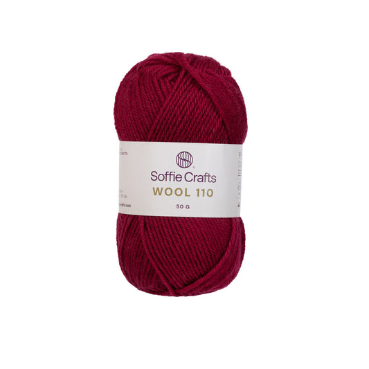 Wool 110 /Soffie Crafts/ 50g #013 "Tumši sarkans"