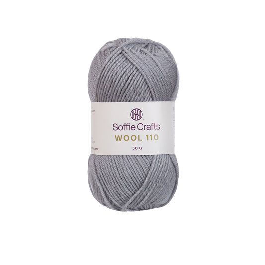 Wool 110 /Soffie Crafts/ 50g #019 "Gaiši pelēks"