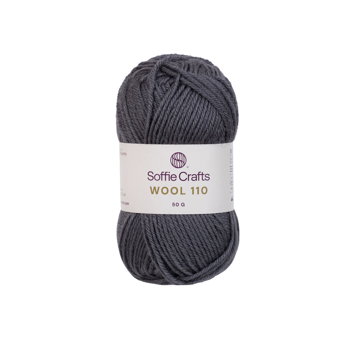 Wool 110 /Soffie Crafts/ 50g #020 "Tumši pelēks"