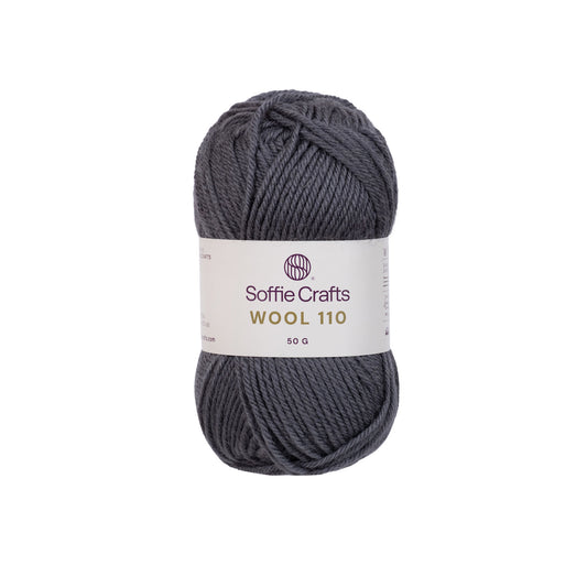 Wool 110 /Soffie Crafts/ 50g #020 "Tumši pelēks"