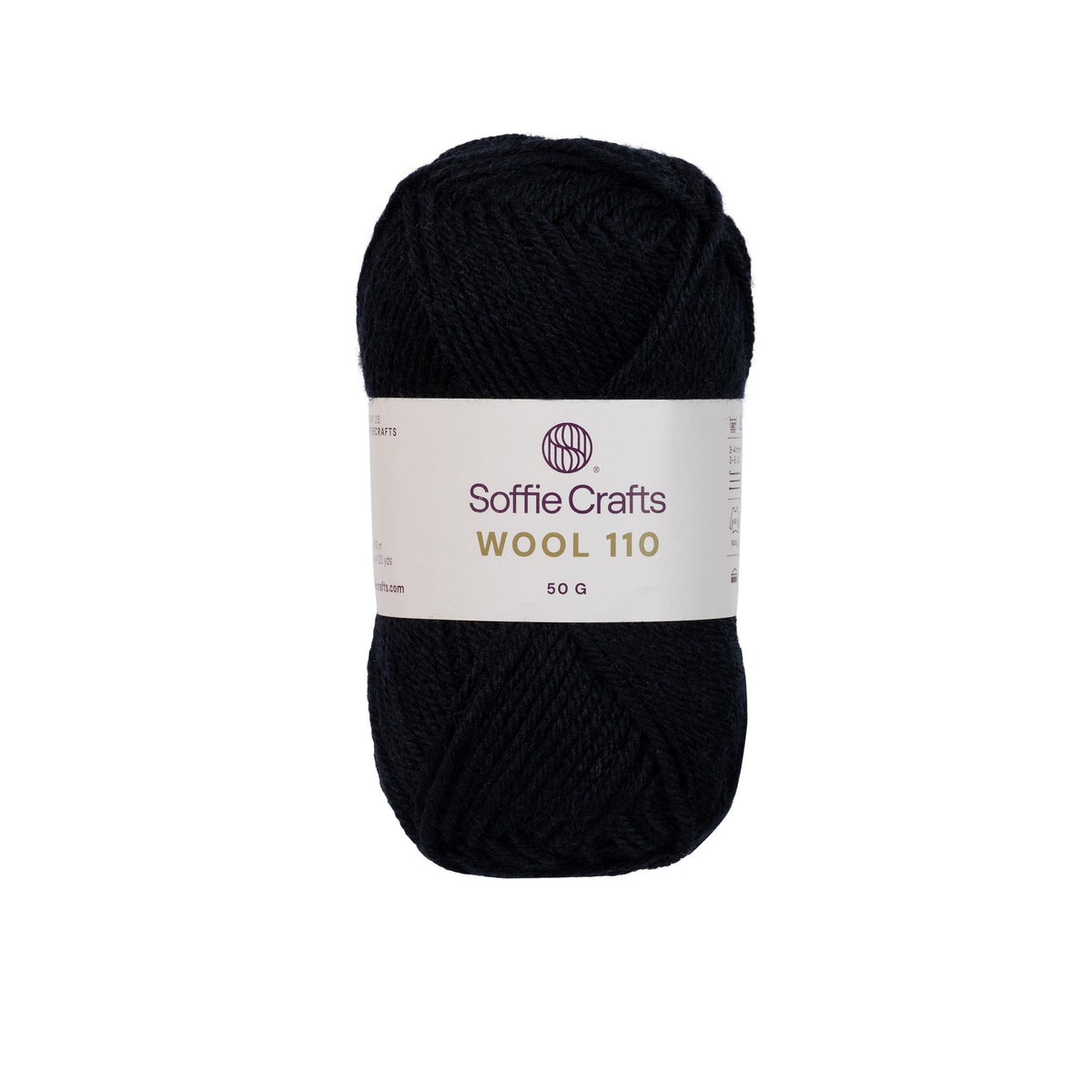 Wool 110 /Soffie Crafts/ 50g #021 "Melns"