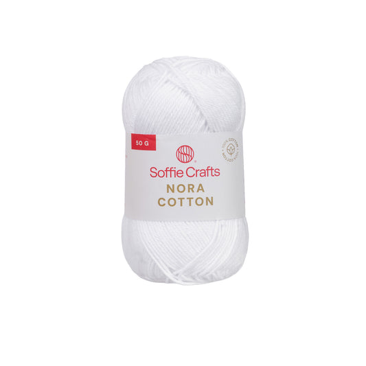 Nora Cotton /Soffie Crafts/ 50g #001 "Valge"