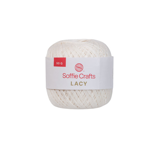 Lacy /Soffie Crafts/ 50g / No.10 #00002 "Natural white"