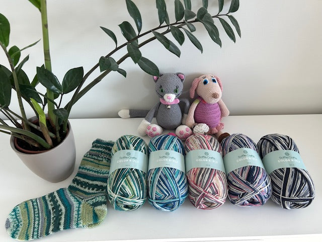 COLOR 8-diegu Soffie Crafts 150g #02001 "Vakara Debesis" zeķu dzija