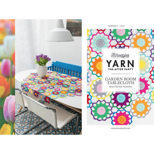 Scheepjes YARN The After Party Nr.11 - galdauta tamborēšanas pamācība "Garden Room Tablecloth", ENG