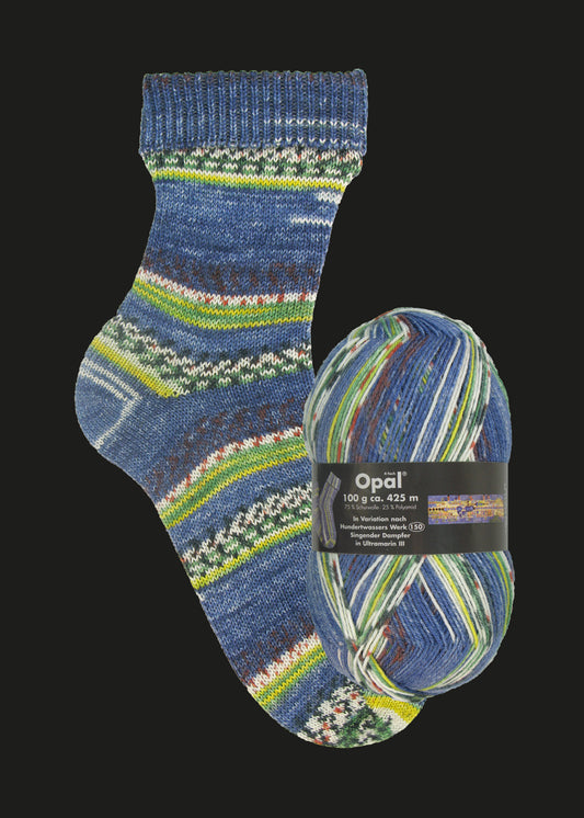 OPAL 4-diegu Hundertwasser I kolekcija 100g #1437 "Dziedošais tvaikonis Ultramarine III"