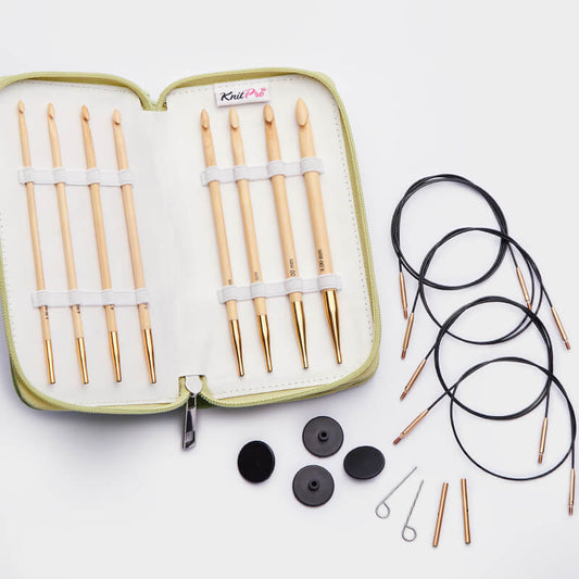 BAMBOO DELUX / tunēzisko tamboradatu komplekts /KnitPro/ 8 izmēri