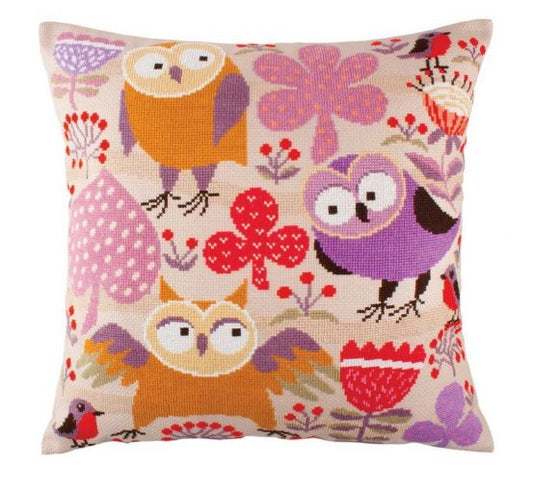 Pillow cover "Wise Owls" - embroidery kit /RTO/ 44 x 44 cm
