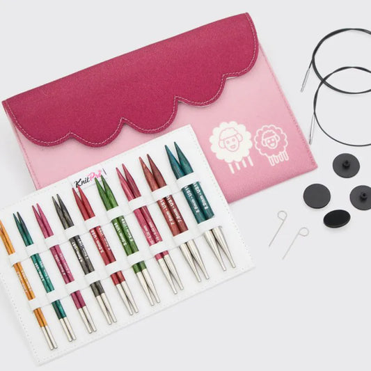 DREAMZ STARTER /13cm standard length interchangeable circular knitting needles set with cables /KnitPro/ 5 sizes