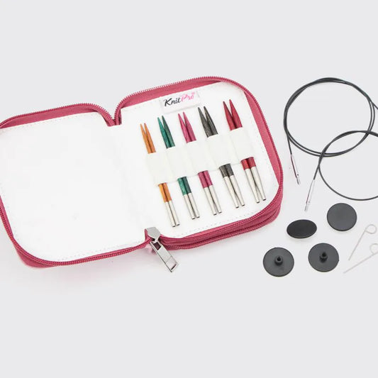 DREAMZ STARTER /10 cm īso maināmo apļa adāmadatu komplekts ar kabeļiem /Knit Pro/ 5 izmēri