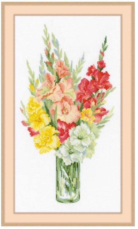 Gladiolu pušķis - izšūšanas komplekts /RIOLIS/ 26 x 48 cm
