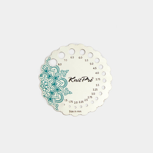 Silver-plated metal needle size gauge "The Mindful Collection" /KnitPro - No longer produced!