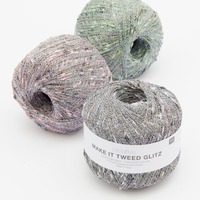 Make It Tweed GLITZ /Rico Design Creative/ 50g #003 Rozā