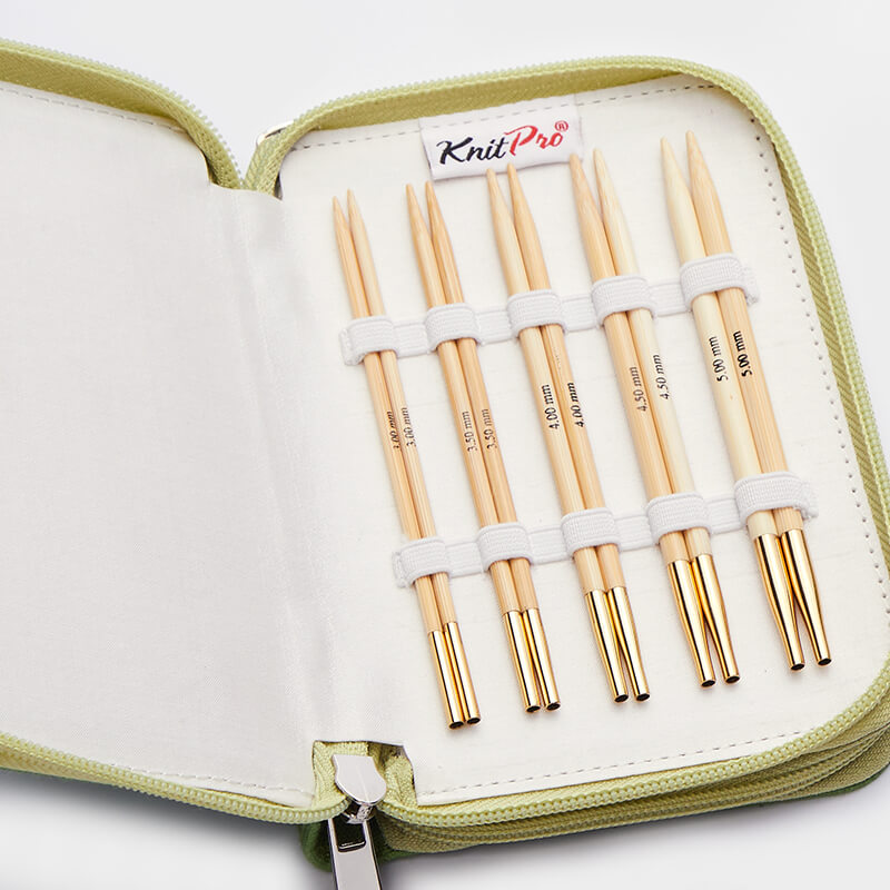 BAMBOO STARTER /13cm standarta izmēra maināmo apļa adāmadatu komplekts ar kabeļiem /Knit Pro/ 5 izmēri