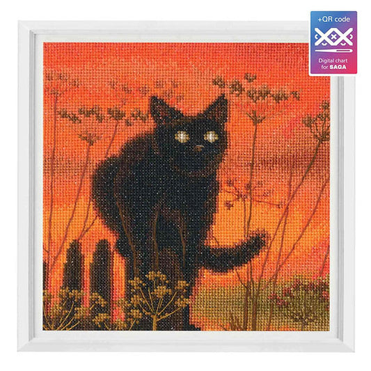 Saulrieta kaķis - izšūšanas komplekts /RTO/ 15.5 x 15.5 cm