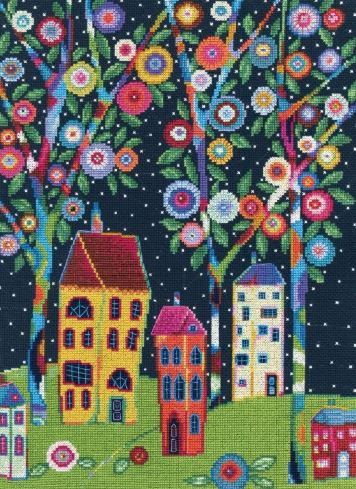 Ziedoši koki - izšūšanas komplekts /RTO/ 28 x 38 cm