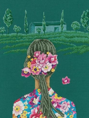 Ziedu kontūra - izšūšanas komplekts /RTO/ 27 x 32,5 cm