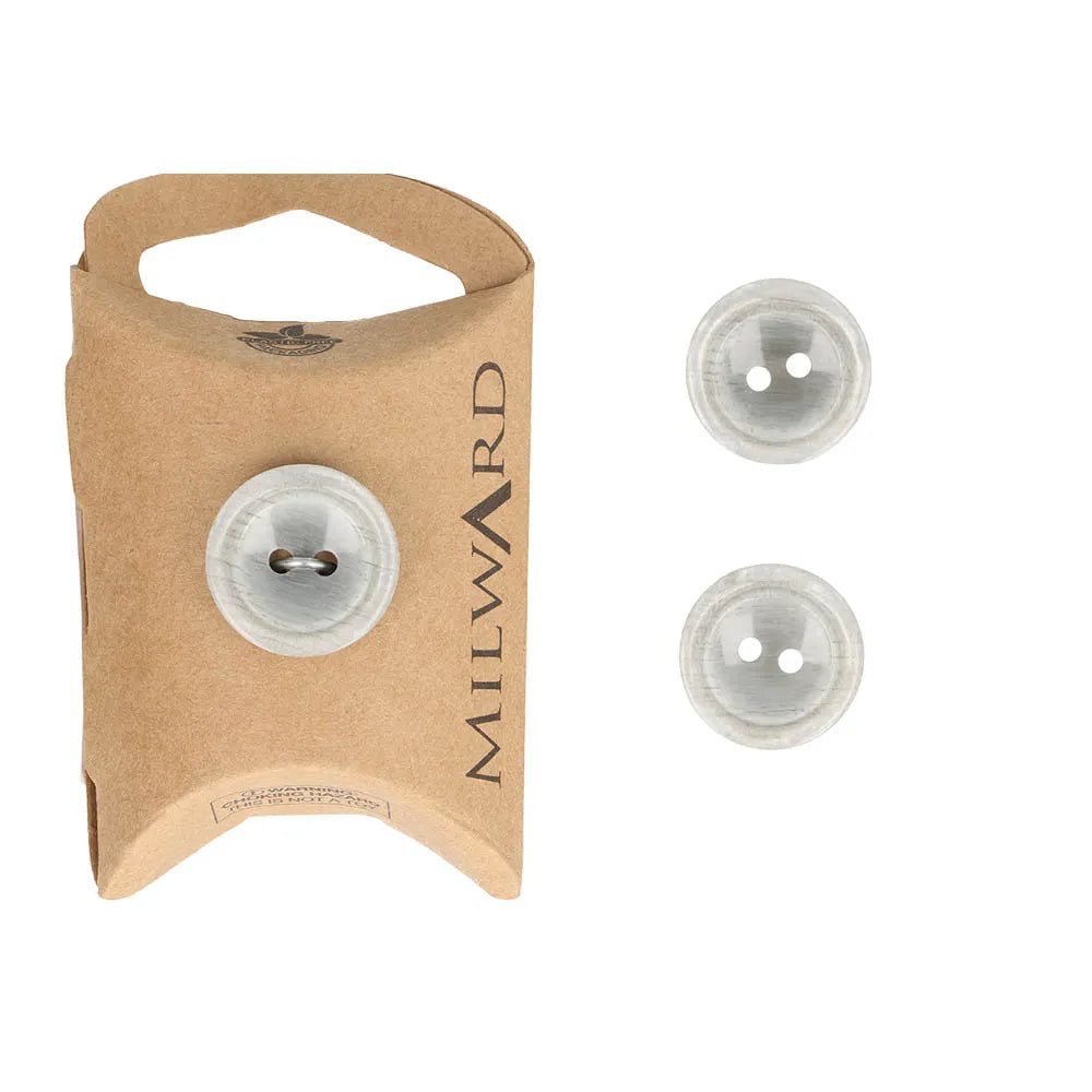 Pelēkas pogas Ø15mm 4 gab. /Milward/ 2 caurumi