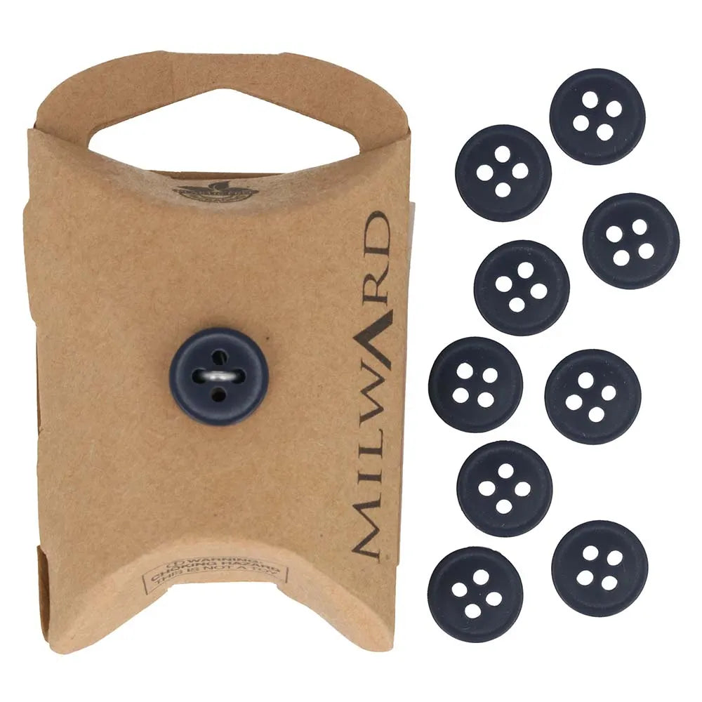Tumši zilas pogas Ø11mm 10 gab. /Milward/ 4 caurumi