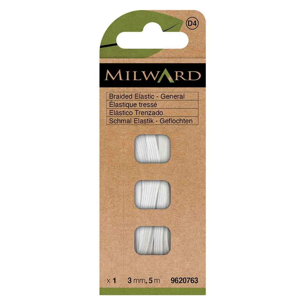 Braided rubber 3mm/ 5m - white