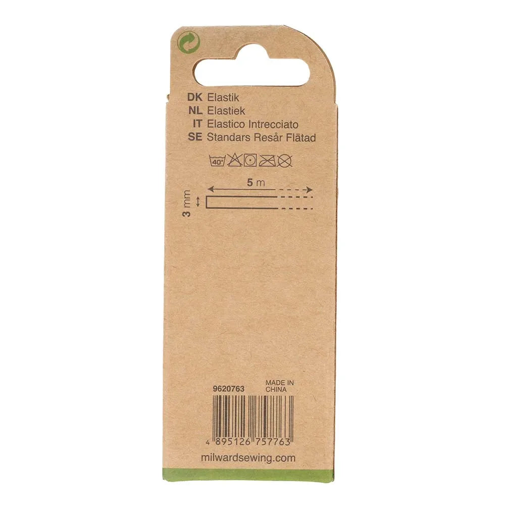 Braided rubber 3mm/ 5m - white