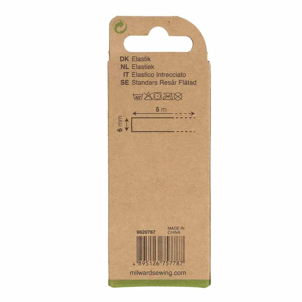 Braided rubber 6mm/ 5m - white