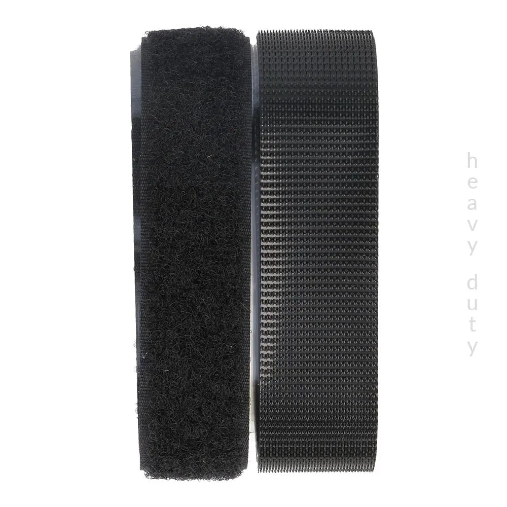 Lipīgā velkro aizdare 1m x 25mm /Milward/ - īpaši izturīga pielīmējama aizdare -  melna