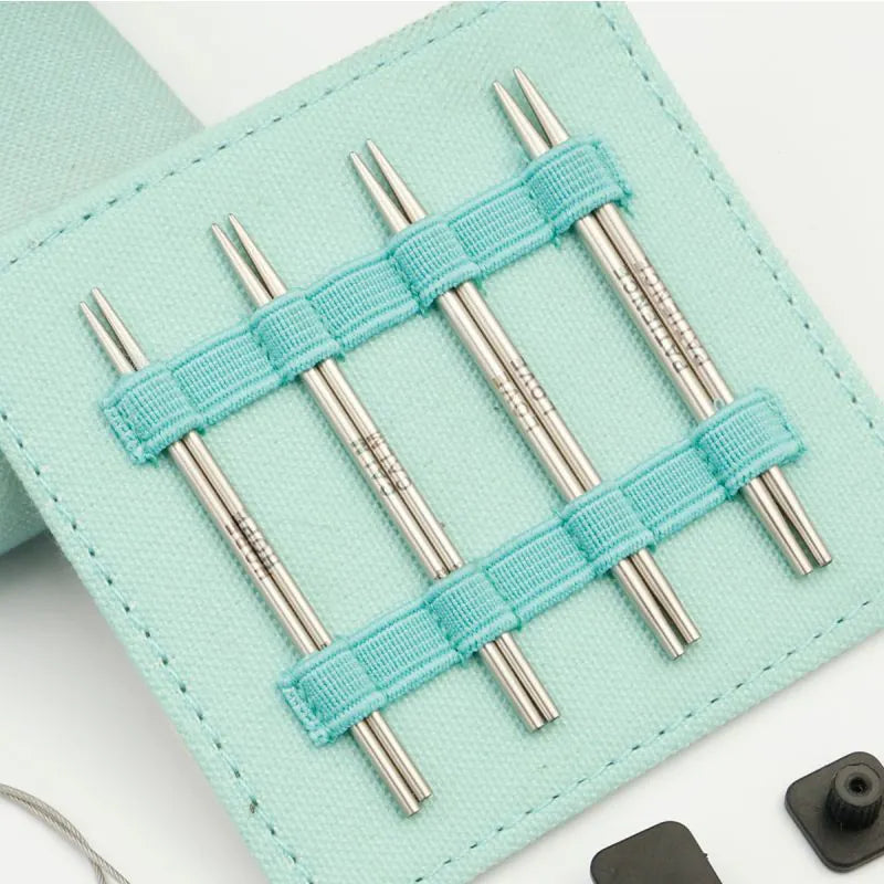 The Mindful Collection PETITE MINI 5cm+7.5cm Short Interchangeable Circular Needle Set with Cables /KnitPro/ 8 pairs