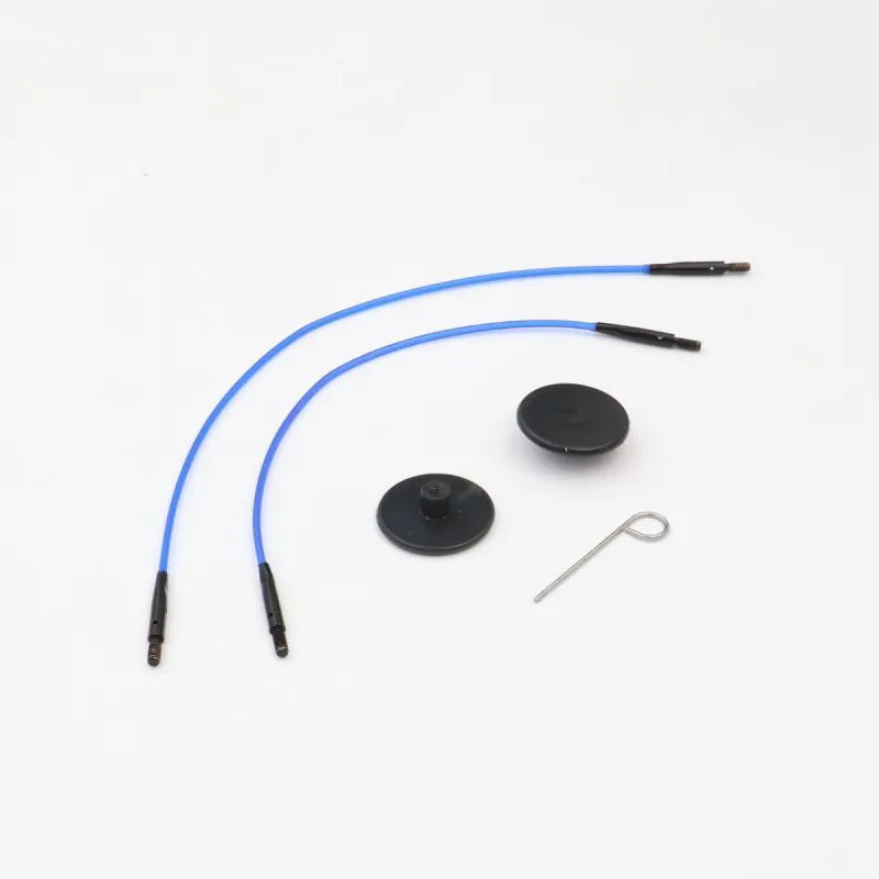 Fikseeritud nailonist kudumisvarda pael MINI / SININE mustade ühendustega / 2 tk komplekt /KnitPro