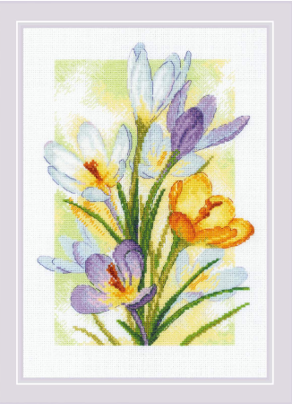 Pavasara Blāzma. Krokusi - izšūšanas komplekts /RIOLIS/ 21 x 30 cm
