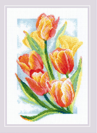 Pavasara Blāzma. Tulpes - izšūšanas komplekts /RIOLIS/ 21 x 30 cm