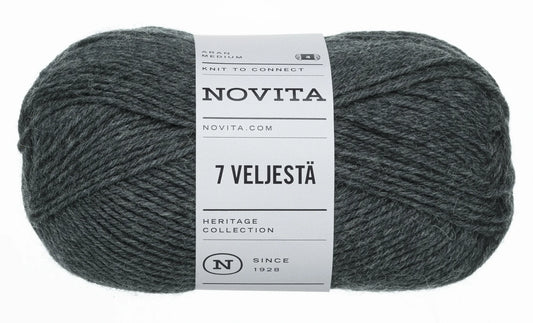 7 Brothers - 7 Veljestä /NOVITA/ 8-diegu biezuma zeķu dzija 100g #644 "Grafīts"