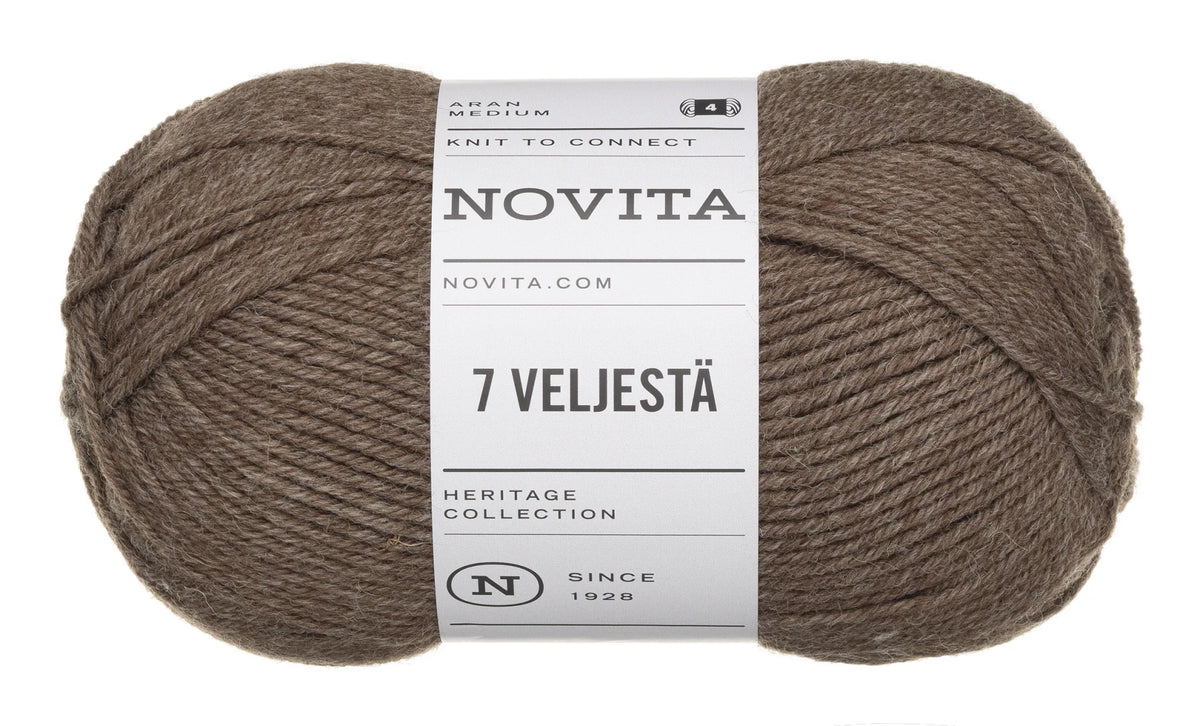 7 Brothers - 7 Veljestä /NOVITA/ 8-diegu biezuma zeķu dzija 100g #068 "Piena šokolade"