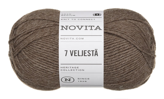 7 Brothers - 7 Veljestä /NOVITA/ 8-diegu biezuma zeķu dzija 100g #068 "Piena šokolade"