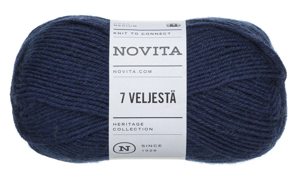 7 Brothers - 7 Veljestä /NOVITA/ 8-diegu biezuma zeķu dzija 100g #170 "Flotes zils"