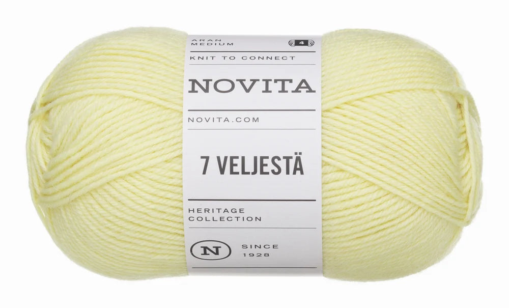 7 Brothers - 7 Veljestä /NOVITA/ 8-diegu biezuma zeķu dzija 100g #222 "Dzeltenā roze"