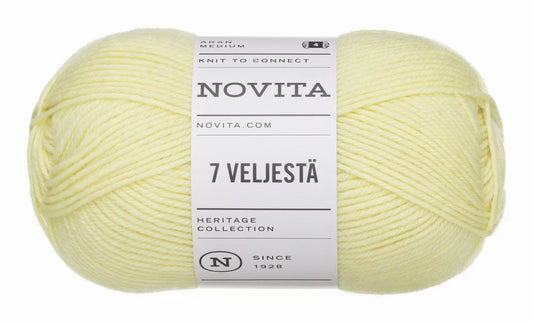 7 Brothers - 7 Veljestä /NOVITA/ 8-diegu biezuma zeķu dzija 100g #222 "Dzeltenā roze"
