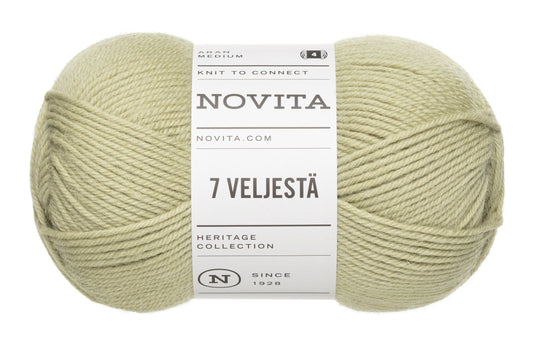 7 Brothers - 7 Veljestä /NOVITA/ 8-diegu biezuma zeķu dzija 100g #3161 "Pistācijas"