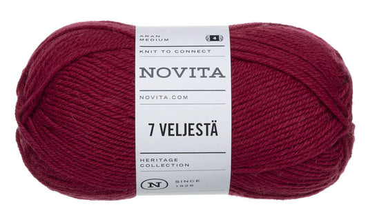 7 Brothers - 7 Veljestä /NOVITA/ 8-diegu biezuma zeķu dzija 100g #587 "Dzērveņu"