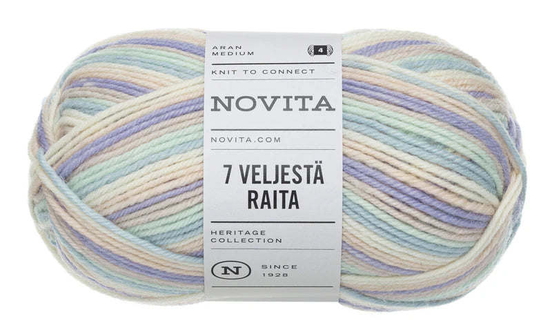 7 Brothers RAITA - 7 Veljestä RAITA /NOVITA/ 8-thread thickness sock yarn 100g #974 "Bridal Arch"