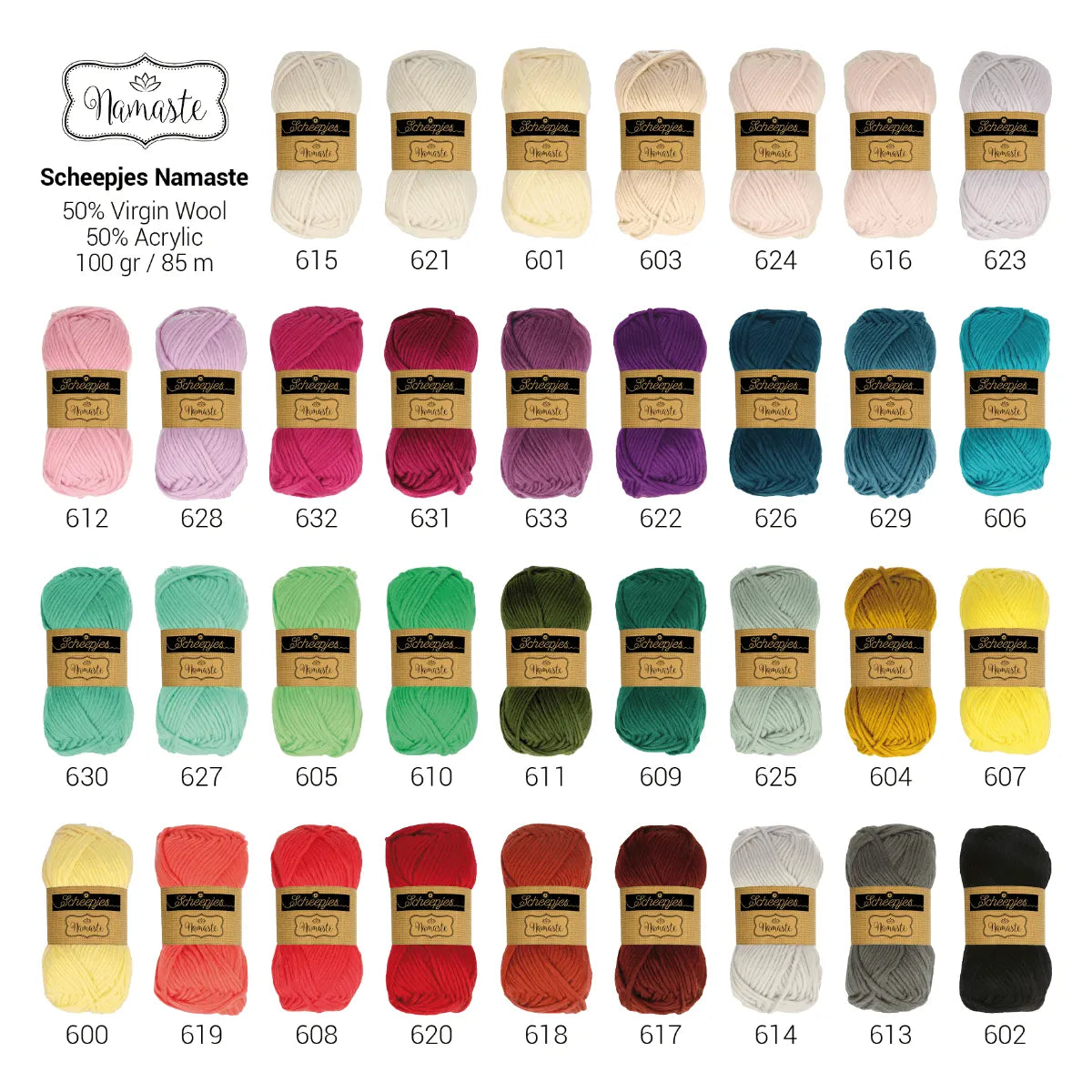 Namaste /Scheepjes/  100g #612 "Virtene"