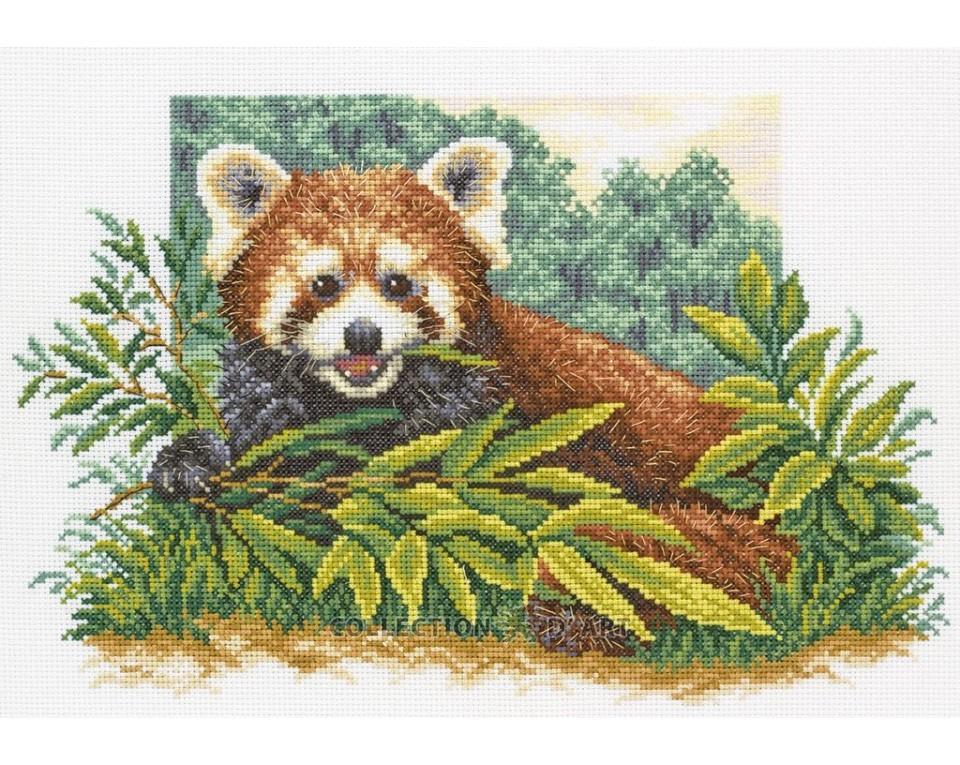 Ziņkārīgā panda - izšūšanas komplekts /RTO/ 33 x 35 cm
