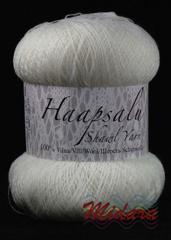 Haapsalu dzija lakatiem /Midara/ NM: 28/2 100g 1400m  #010 "Balts"